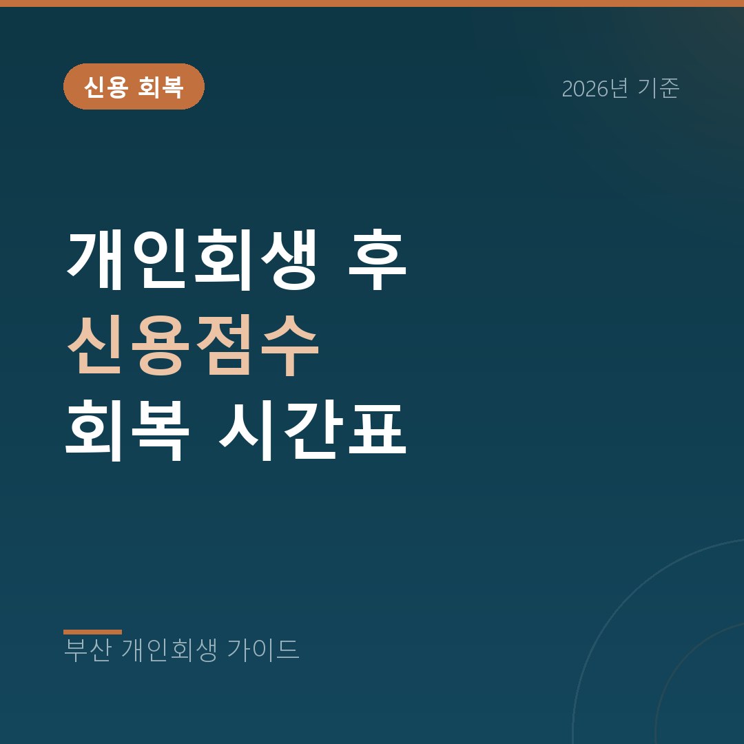 부산 개인회생 개인회생 후 신용점수 회복 시간표